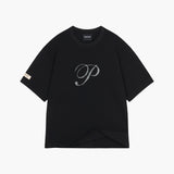 Black Td'A Ecru 'P' Mark T-shirt