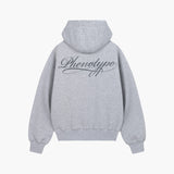 Gray Td'A Full Black Typo Hoodie