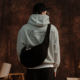 Gray Td'A Full Black Typo Hoodie