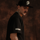 Black Td'A Ecru 'P' Mark T-shirt