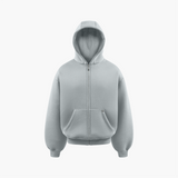 Silver Cloud Puffy Zipper Hoodie